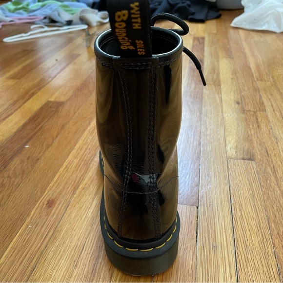 Dr Martens 1460 Black Patent Leather Combat Boots Women Size 8 - Picture 12 of 16